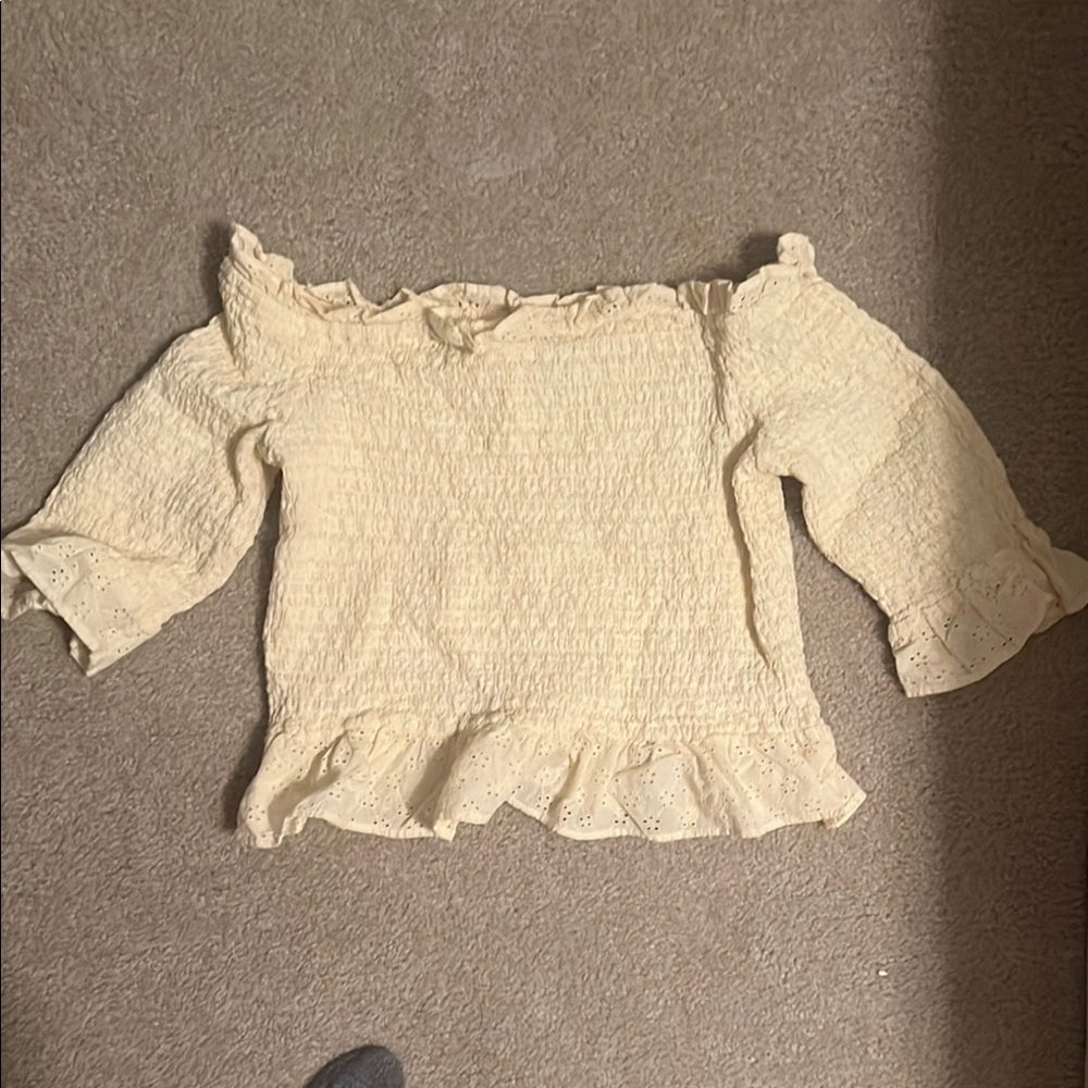 Cream Off-Shoulder Blouse